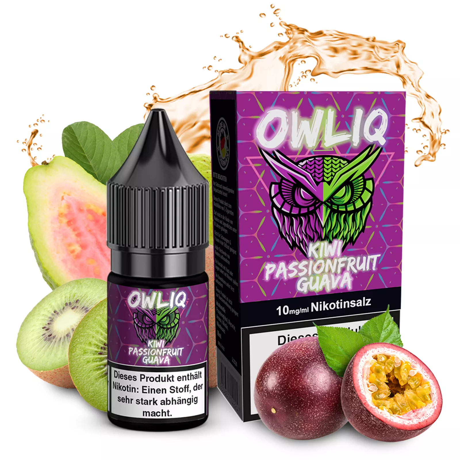 OWLIQ Overdosed - Kiwi Passionruit Guava 10ml Nikotinsalzliquid - 10mg/20mg