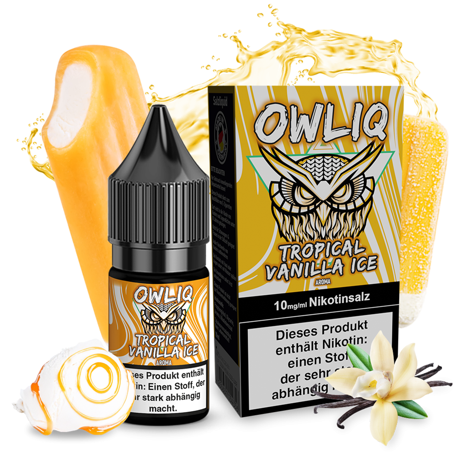 Tropical Vanilla Ice - OWLIQ - Nikotinsalz Liquid 10ml 10mg/20mg