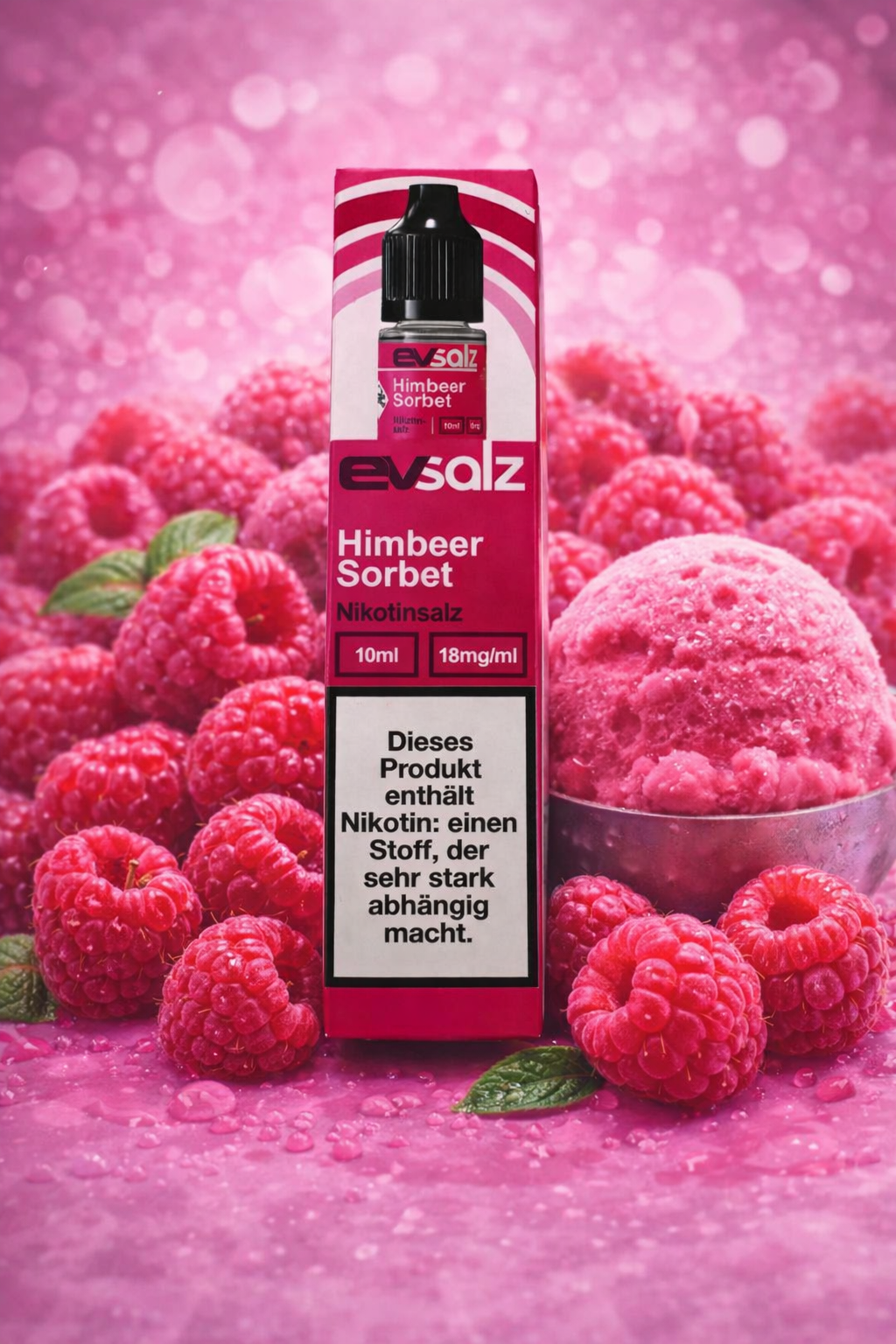 EvSalz - Himbeer Sorbet - Nikotinsalz Liquid 10ml