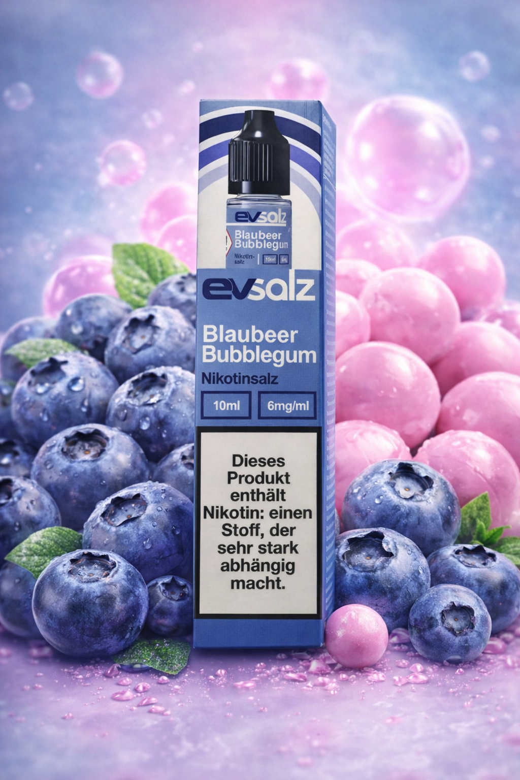 EvSalz - Blaubeere Bubblegum - Nikotinsalz Liquid 10ml